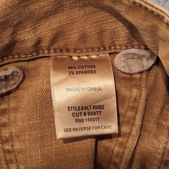 Altar'd State Women Brown Denim Cargo Straight Button-Roll-Up-Leg Size 27 - Picture 8 of 16